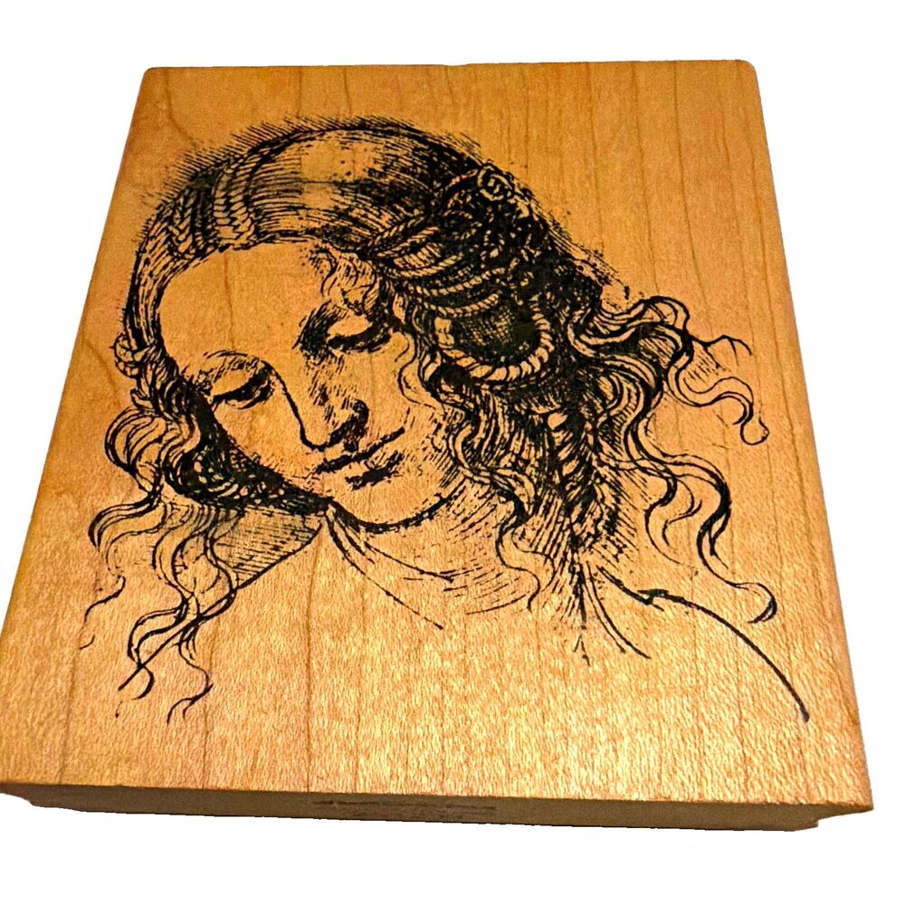 JudiKins 2512 H Woman Portrait People Wood Mounted Rubber Stamp on Wood Block